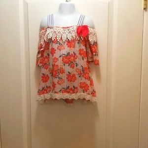 Kids Off the Shoulder Floral Blouse
